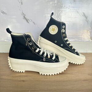 ❤️Converse Run Star Hike Hi Charms 9.5 Womens Shoes Sneakers Black Beige A13409C